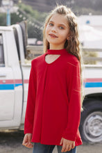 Load image into Gallery viewer, Girls Cutout Mock Neck Zip-Back Top
