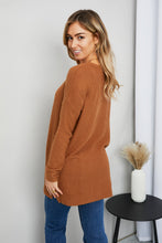 Load image into Gallery viewer, Zenana Full Size Waffle-Knit Slit V-Neck Tunic Top
