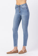 Load image into Gallery viewer, Judy Blue Full Size Button Fly Raw Hem Jeans
