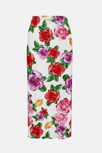 Load image into Gallery viewer, Floral Accordion Pleated Side Slit Midi Skirt
