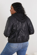 Load image into Gallery viewer, Coalition LA Michigan Avenue Hooded Vegan Leather Jacket
