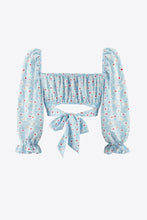 Load image into Gallery viewer, Printed Long Flounce Sleeve Cropped Blouse

