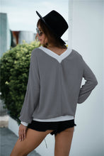 Load image into Gallery viewer, Off-Shoulder Waffle-Knit Dropped Shoulder Blouse
