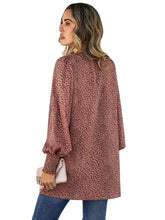 Load image into Gallery viewer, Printed Lantern Sleeve Open Front Top
