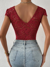 Load image into Gallery viewer, Lace Trim V-Neck Bodysuit
