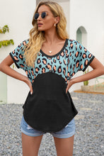 Load image into Gallery viewer, Leopard Color Block Cut Out Back Top
