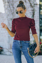Load image into Gallery viewer, Half Puff Sleeve Lettuce Trim Top
