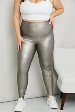 Load image into Gallery viewer, LOVEIT Full Size PU Leather Wide Waistband Leggings in Silver
