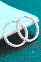 Load image into Gallery viewer, Moissanite Rhodium-Plated Hoop Earrings
