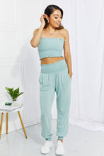 Load image into Gallery viewer, ZENANA Basic Jogger Set In Light Green &amp; Smocking Detail

