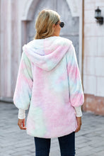 Load image into Gallery viewer, Fleece Hooded Open Front Jacket with Pockets
