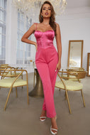 Tie Shoulder Sweetheart Neck Jumpsuit