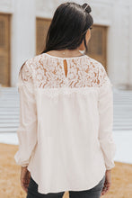 Load image into Gallery viewer, Round Neck Spliced Lace Blouse
