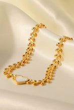 Load image into Gallery viewer, Leaf Chain Heart Bracelet
