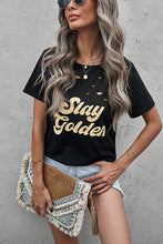 Load image into Gallery viewer, SLAY GOLDEN Distressed Round Neck Tee
