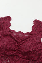 Load image into Gallery viewer, Ruched Sweetheart Neck Lace Bodysuit
