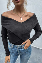 Load image into Gallery viewer, Crisscross Off-Shoulder Rib-Knit Top
