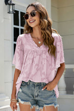 Load image into Gallery viewer, Applique Frill Trim Flutter Sleeve Blouse
