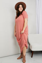 Load image into Gallery viewer, Zenana Full Size Short Sleeve V-Neck T-Shirt Dress with Pockets
