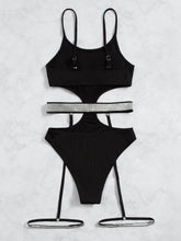 Load image into Gallery viewer, Glitter Cutout Spaghetti Strap One-Piece Swimsuit

