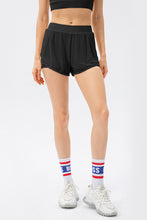 Load image into Gallery viewer, Faux Layered Elastic Waist Pocket Active Shorts
