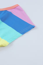 Load image into Gallery viewer, Multicolored Stripe Round Neck Romper

