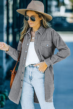 Load image into Gallery viewer, Corduroy Button Down Longline Shirt Jacket
