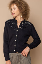 Load image into Gallery viewer, POL Bead Detail Ribbed Trim Cardigan
