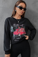 Christmas Graphic Round Neck Dropped Shoulder Sweatshirt