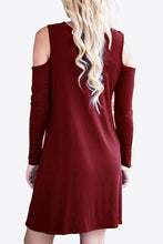 Load image into Gallery viewer, 875 Cold-Shoulder Long Sleeve Round Neck Dress
