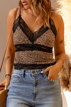 Load image into Gallery viewer, Leopard Spliced Lace Cami
