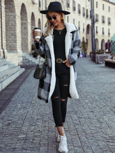 Load image into Gallery viewer, Plaid Lapel Collar Brushed Coat
