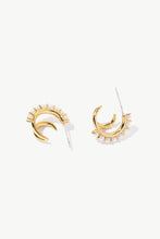 Load image into Gallery viewer, Pearl Double-Layered C-Hoop Earrings
