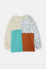 Load image into Gallery viewer, Leopard Patchwork Long Sleeve Top
