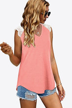 Load image into Gallery viewer, Spliced Lace Curved Hem Blouse
