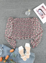 Load image into Gallery viewer, Ditsy Floral Off-Shoulder Smocked Crop Top
