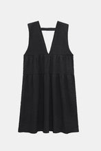 Load image into Gallery viewer, Textured Deep V Open Back Pinafore Dress
