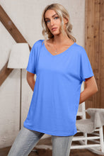 Load image into Gallery viewer, Solid V-Neck Short Sleeve Tee
