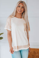 Contrast Sequin Raglan Sleeve T-Shirt