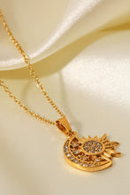 Load image into Gallery viewer, 18K Gold Plated Sun and Moon Pendant Necklace
