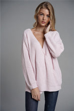 Load image into Gallery viewer, Rib-Knit Surplice Reversible Sweater
