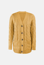 Load image into Gallery viewer, Cable-Knit Button Down V-Neck Cardigan
