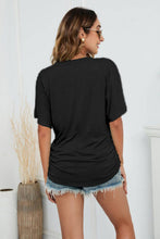 Load image into Gallery viewer, V-Neck Side Ruched Tee
