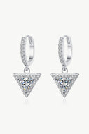 1 Carat Moissanite Triangle Drop Earrings DIBS 7006