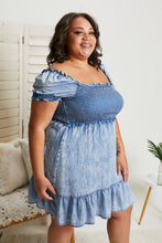 Load image into Gallery viewer, GeeGee Leading Lady Full Size Mineral Wash Chambray Dress
