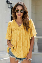 Load image into Gallery viewer, Applique Frill Trim Flutter Sleeve Blouse
