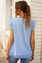 Load image into Gallery viewer, Swiss Dot Flutter Sleeve Round Neck Top
