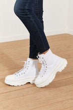 Load image into Gallery viewer, Berness Stick To It Platform Lace-Up Booties in White
