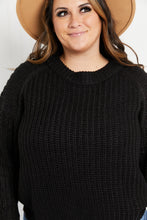 Load image into Gallery viewer, Sew In Love Rib-Knit Dropped Shoulder Sweater in Black

