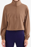 Half-Zip Dropped Shoulder Sports Top